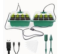 VDYXEW Seed Trays, Propagator with Lights, Seedling Tray Propagator with lids for Germination Growing(2 Pack)