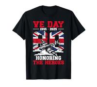 VE Day 2025 WW2 80th Anniversary Union Jack V E DAY T-Shirt