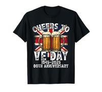 VE Day 2025 WW2 80th Anniversary Union Jack V E DAY T-Shirt
