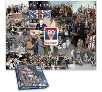 VE Day 80th Anniversary Jigsaw Puzzle - 1000 Piece WWII Commemorative Puzzle by Imperial War Museum - Historical Montage of Troops, Headlines & Celebrations