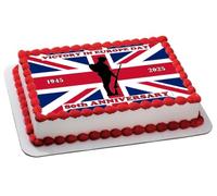 VE Day 80th Anniversary Premium Quality Edible Large A4 Size Rice Paper Cake Topper - Make your Celebrations Memorable with Our Delightful Charming Cake Toppers D3