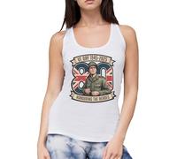 VE Day 80th Anniversary - Soldier Honouring The Heroes Poppy Britain Union Jack - Womens Vest Tank Top - Rememberance L White