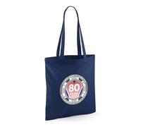 VE Day 80th Anniversary Tote Bag - 1945-2025 Victory in Europe Remembrance Accessory - Perfect for Street Parties, School Assemblies, Veteran Recognition and VE Day Decorations (Design 3, French Navy)