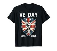 VE Day 80th Anniversary. Union Jack, Mens Ladies Kids VE Day T-Shirt