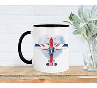 VE Day 80th Anniversary Union Jack Mug, 2025 Celebratory Gift, WW2 Memorabilia Keepsake, World War 2 Celebration, Collectable (Black)