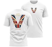 VE Day Mens T Shirt 80th Anniversary Large Back Print Union Jack Chest Design Celebration Tee, XXL, White