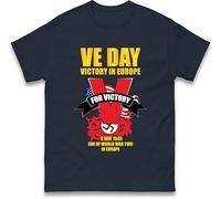 VE Day T-Shirt, World War II 80th Anniversary Remembrance, End of World War Day, Day Gift Top Navy