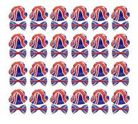 VE Day Union Jack Accessory Set - Plastic Union Jack Bowler Hat + Union Jack Bowtie - Kings Coronation Street Party Fancy Dress Costume Accessory Set - Pack Of 3