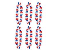 VE Day Union Jack Lei - Red, White & Blue Hawaiian Flower Lei Necklace - Perfect for the King's Coronation, British Themed Parties & Fancy Dress Events