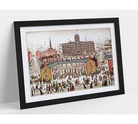 Ve Day Victory In Europe Ls Lowry Style Framed Wall Art Print Picture - A3 - Black Frame