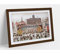 Ve Day Victory In Europe Ls Lowry Style Framed Wall Art Print Picture - A3 - Walnut Frame