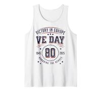 VE Day WWII 80th anniversary Vintage V-E Day 2025 flag Tank Top