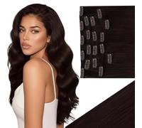 Ve Sunny Dark Brown Hair Extensions Real Human Hair Clip ins 18 Inch