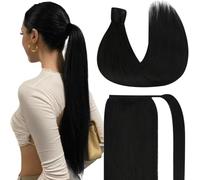 Ve Sunny Long Real Hair Ponytail Extension, Jet Black Ponytail Extensions, Jet Black, Hair Extension