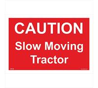 VE138 Vehicle Sign Caution Slow Moving Tractor Signs 600mm x 400mm Magnetic - Vehicle Grade