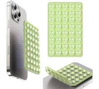 VEADOOLLY Octo Buddy Silicone Suction Cup Phone Mount Double Sided Sticky Phone Grip Backside Sucker for iPhone Android Hippers Grippy Strong Cell Phone Case Accessory Stuff Mirror Stick On (Green)