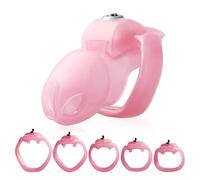 VeagleFly New HT-V5 Chastity Cage | Adult Sex Toy for Men| Cage Chastity Devices Male Chastity Cage 5Rings Men Toys (Pink, Small)