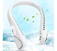 VEAHOOT Bladeless Neck Fans, Portable Neck Fan Rechargeable 5000 mAh, USB-C Powered with 3 Speeds, Personal Fans Round Neck Great For Women Men Kids Home Office Travel Sports Outdoor(White)