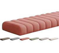 VEAI Outdoor/Indoor Bench Cushion - 120/150/80/90/130/180/100 cm 2/3 seater Non-Slip Seat Pad for Bay Windows, Long Chairs, Dining benches, Swings, Sofas & Porch Furniture with Zipper(Peach,30x110CM)