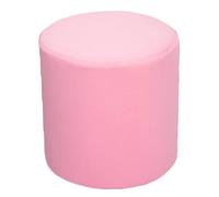VEAI Stretch Round Ottoman Cover - Green/Grey/White Outdoor Footstool Protector | Machine Washable Stool Slipcover with Elastic Base(Pink)
