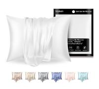 Veaken Silk Pillowcase for Hair and Skin, Mulberry Silk Pillow Cases for Women, Soft Breathable Smooth Pure Silk Queen Pillowcase Cooling Pillow Cases Silk Pillow Covers with Zipper, 1Pack, White