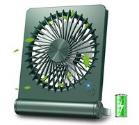 veakson Small Portable Desk Fan USB&Battery Operated, 3 Speeds 3000mAh Rechargeable Travel Fan with Max 24H Quiet Working, 220° Folding Mini Personal Table Fan for Home,Bedroom,Office,Outdoor,Camping