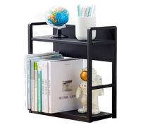 Veal Boohelf Stless Steel Small Desktop Bookcase Multi Layer Sto Rack for Bedroom & Kitchen CD & o Gray Modern Design