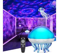 VEANANO 2 in1Jellyfish Galaxy Light Projector for Bedroom Decor, Night Light for Kids Room Decor, Star Projector Cute Lamp, Ceiling Night Light Projector with Remote Control for Birthday Gifts