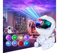 VEANANO Astronaut Galaxy Projector - 360° Rotating Night Light Adjustable, Galaxy Star Projector, Bedroom Nebula Projector, Spaceman Light with Remote Control, Gift for Kids and Adults (White)