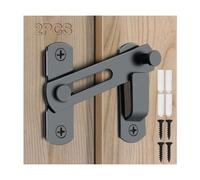 2PCS Barn Door Lock, 180 Degree Flip Sliding Barn Door Latches, Gate Latch for Barn Door, Sliding Door, Pet Door, Garage, Bathroom, Window, Outdoor(Black)