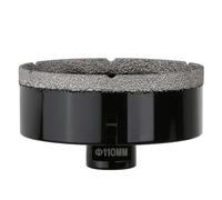 Vearter 110mm Dry Diamond Core Drill Bit, M14 Thread Connection Vacuum Brazed Masonry Hole Saw, Hollow Hole Cutter for Tile, Marble, Granite, Porcelain, Concrete and Quartz Stone