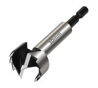 Vearter 30mm Forstner Drill Bit, High Carbon Steel Multi-Tooth Woodworking Tools with Hex Shank, Hinge Boring Hole Cutter for Solid Wood, MDF, Plastic, Particleboard, Plywood