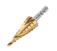 Vearter 4-20mm Step Drill Bit for Metal, 4241 HSS 9 Steps Cone Cutter, Spiral Flute Hex Shank Hole Cutter Drill Bit for Stainless Steel, Iron, Aluminium, Copper, Plastic, Wood