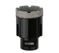 Vearter 40mm Dry Diamond Core Drill Bit, M14 Thread Connection Vacuum Brazed Masonry Hole Saw, Hollow Hole Cutter for Tile, Marble, Granite, Porcelain, Concrete and Quartz Stone