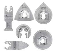 Vearter 6PCS Diamond Multi Tool Blade, Universal Multitool Blades for Grit Grout Removal, Quick Release Multi Tool Blades for Tile, Air Brick, Cement, Concrete, Masonry