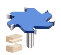 Vearter CNC Spoilboard Surfacing Router Bit, 12.7mm Shank Slab Flattening Router Bit, 6Wings Carbide Rabbet Slot Cutter for Woodworking, Wood Planing (85mm D, 8mm H)