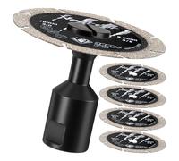 Vearter Diamond Cutting Discs Double-Sided 5PCS, 76mm Cutting Disc for Angle Grinder, Metal Cutting Discs with M14 Thread Mandrel for Iron, Steel, Cast Iron