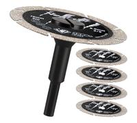 Vearter Diamond Cutting Discs Double-Sided 5PCS, 76mm Cutting Disc for Die Grinder/Electric Drill, Metal Cutting Discs with 6mm Mandrel for Iron, Steel, Cast Iron