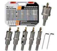 Vearter TCT Hole Saw Sets 6PCS, 16-35mm Carbide Holesaw Set with Pilot Drill, Hole Saws for Hard Metal, Stainless Steel, Mild Steel, Aluminium Alloy, Copper, Iron, Plastic and Fiberglass