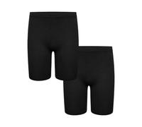 VEARZ® 2Pack Girls Kids Black Over-Knee Cotton Leggings Elastic Waist Stretch Cycling Shorts - Children Pe School Uniform Dance Gym Swim Running Shorts Age 11-12 Years, Black
