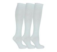 VEARZ® 3, 6 Pairs Kids Girls Knee High School Socks - Back to School Cotton Rich Fluffy Comfort Fit Uniform Long Socks Party Wear Knee Long Stockings For Girl's White-Plain-pack 3-4-6 Y-