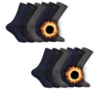 VEARZ® 6, 12 Packs Mens Winter Thermal Socks Breathable and Anti-Sweat Boot Work Socks Hike Outdoor Warm Thick Big Foot Sock Plus Size UK 11-14 (BNG (12 Pairs))