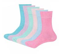 VEARZ® Ladies Diabetic Top Socks Non Elastic Cotton Rich Every Day Socks Womens Easy Grip Calf Socks With Hand Linked Toes Size UK 4-7 (Pastel(03 Pairs))