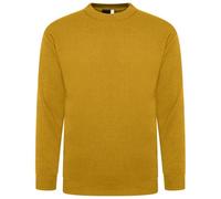 VEARZ Unisex Mens Jumpers Cable Knitted Pullover - Adults Lightweight Soft Classic Soft Sweater Thermal Top Long Sleeve Winter Jumpers for Men UK, Mustard, XXL