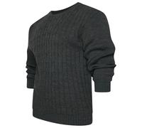 VEARZ Unisex Mens Lightweight Crew Neck Jumpers Cable Knitted Pullover - Adults Classic Soft Thermal Sweater Top Long Sleeve Winter Jumpers for Men UK, Charcoal, L
