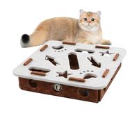 Veasbuu Cat Nail Trim Enrichment Box,Interactive Felt Scratching Fun Puzzle with 2 Bell Balls | Cat Puzzle Toy | for Mental Stimulation Training Exercise Kitten Home Indoor
