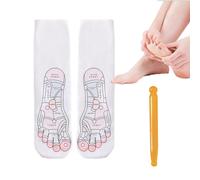 Veasbuu Foot Massage Sock and Tool,Elastic Fit with Point Chart | Women's Foot Massaging Socks - for Living Room Bedroom Dorm Apartment Ladies Mother Father Wife Elderly