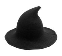 Veasbuu Halloween Witch Hat - Halloween Knitted Wide Brim Witch Hat,Dress up Accessories Cosplay Headgear for Haunted House Ladies Events Trick-or-Treat Holiday Stage