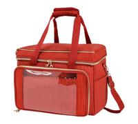 Veasbuu Knitting Bag,Large Organizer with Compartments,Knitting Project Travel Crochet Bag - for Women Mom Craft Lovers Tools Hooks Needles Home Travel, Red, Refer to description, Unisex