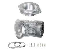 Veasbuu Magnetic Dryer Exhaust Connector Kit Quick Aluminium Connector with Pipe and Two Clamps Dryer Exhaust Connection for Door Cabinet Garage Outdoor Home Bathroom Clothes